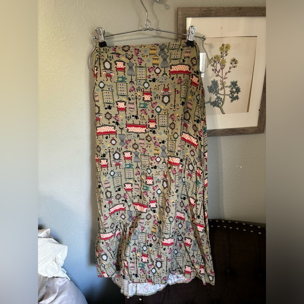 Marie Zelle , midi skirt, sofa print